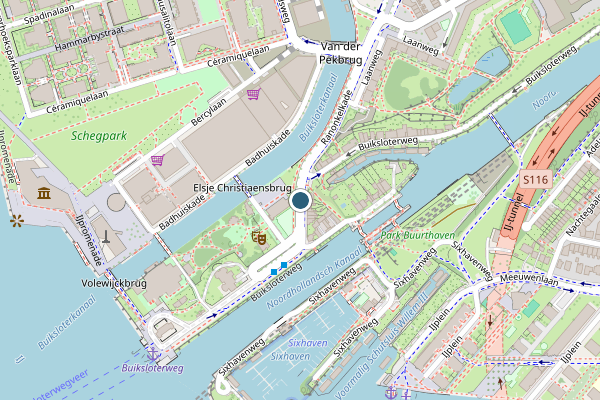 Politie-melding op Buiksloterweg, Amsterdam op 9 mei, kaart-overzicht