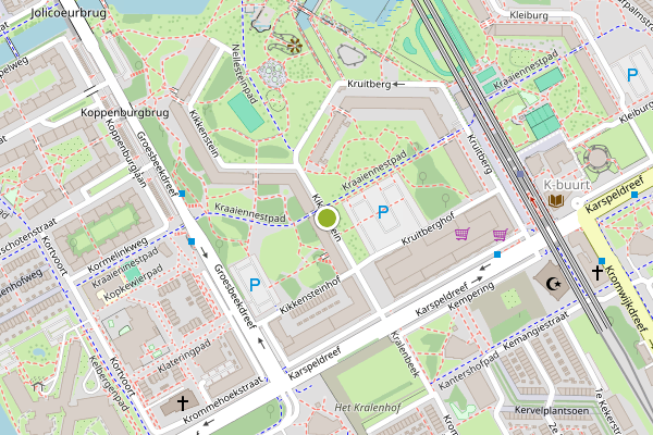 Ambulance-melding op Kikkenstein, Amsterdam op 9 mei, kaart-overzicht