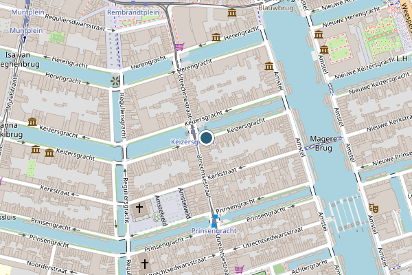 Politie-melding op Keizersgracht, Amsterdam op 9 mei, kaart-overzicht