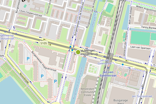 Ambulance-melding op Burgemeester Cramergracht, Amsterdam op 12 juli, kaart-overzicht