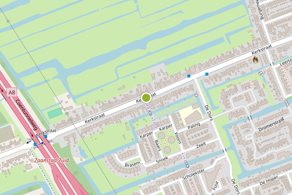 Ambulance-melding op Kerkstraat, Oostzaan op 12 juli, kaart-overzicht