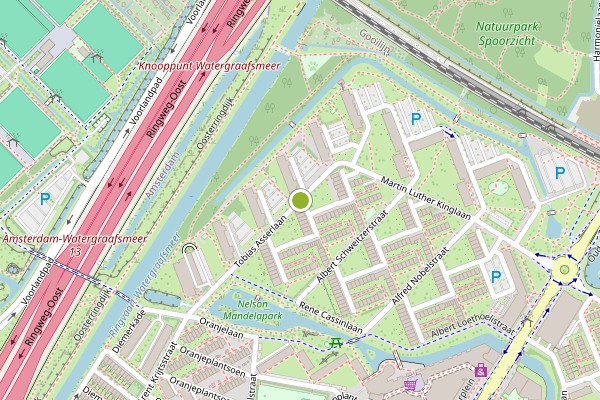 Ambulance-melding op Tobias Asserlaan, Diemen op 13 juli, kaart-overzicht