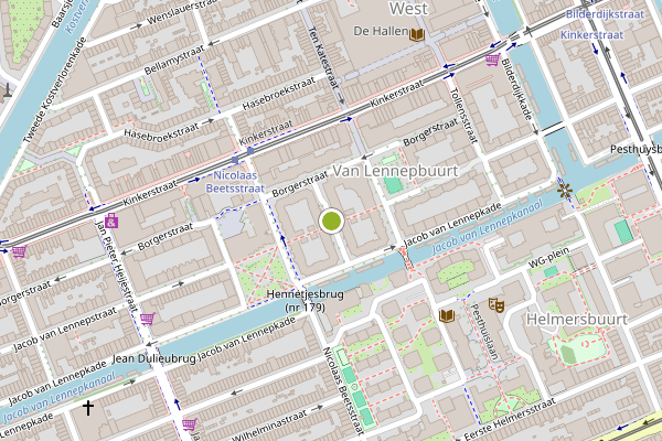 Ambulance-melding op Schoolmeesterstraat, Amsterdam op 13 juli, kaart-overzicht