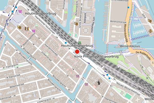 Brandweer-melding op Haarlemmer Houttuinen, Amsterdam op 13 juli, kaart-overzicht
