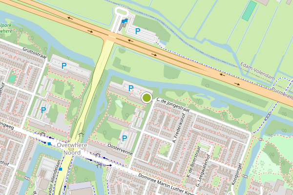 Ambulance-melding op Oostervenne, Purmerend op 13 juli, kaart-overzicht