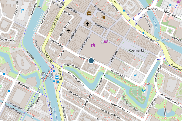 Politie-melding op Nieuwstraat, Purmerend op 13 juli, kaart-overzicht