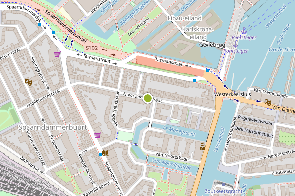 Ambulance-melding op Nova Zemblastraat, Amsterdam op 14 juli, kaart-overzicht