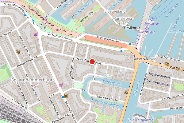Brandweer-melding op Nova Zemblastraat, Amsterdam op 14 juli, kaart-overzicht