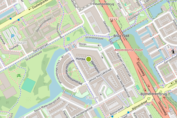 Ambulance-melding op Humberto Delgadoplein, Amsterdam op 14 juli, kaart-overzicht