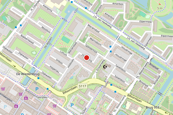 Brandweer-melding op Zilverberg, Amsterdam op 14 juli, kaart-overzicht