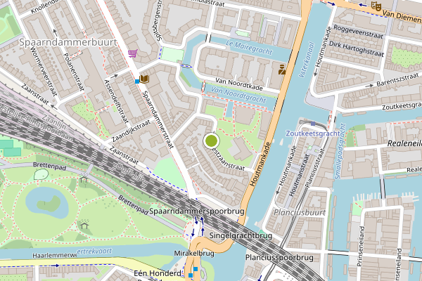 Ambulance-melding op Westzaanstraat, Amsterdam op 14 juli, kaart-overzicht