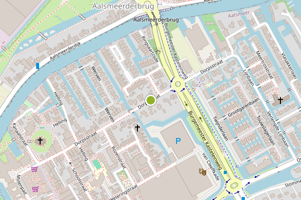 Ambulance-melding op Dorpsstraat, Aalsmeer op 14 juli, kaart-overzicht