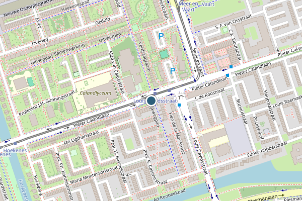 Politie-melding op Pieter Calandlaan, Amsterdam op 14 juli, kaart-overzicht