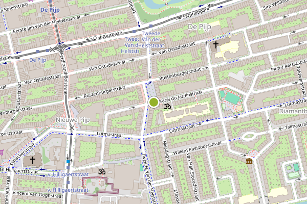 Ambulance-melding op Karel du Jardinstraat, Amsterdam op 14 juli, kaart-overzicht