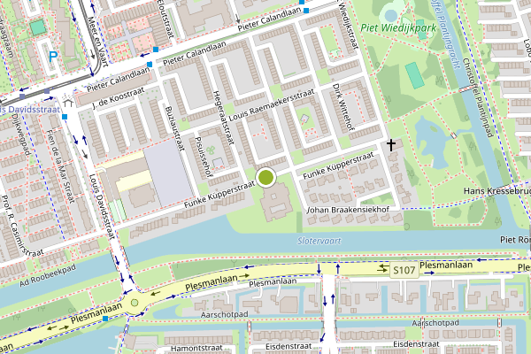 Ambulance-melding op Funke Küpperstraat, Amsterdam op 14 juli, kaart-overzicht