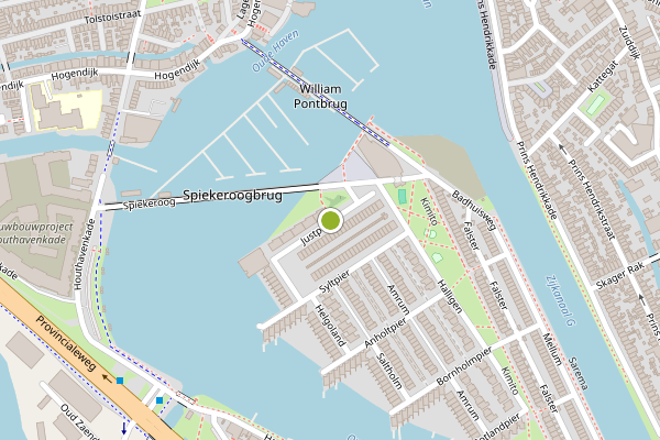 Ambulance-melding op Justpier, Zaandam op 14 juli, kaart-overzicht