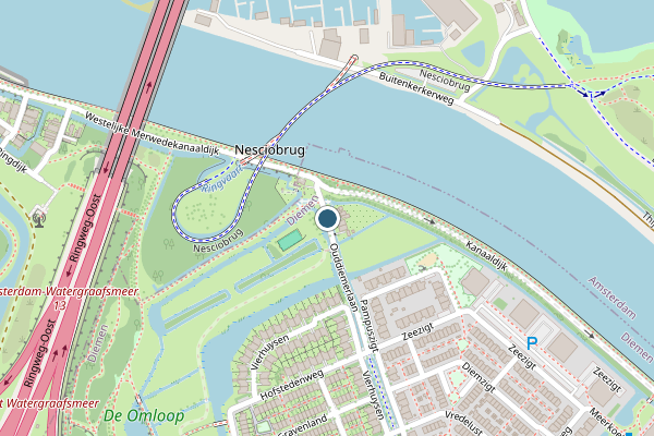 Politie-melding op Ouddiemerlaan, Diemen op 14 juli, kaart-overzicht