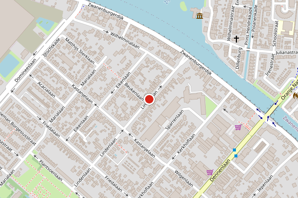 Brandweer-melding op Lindenlaan, Zwanenburg op 15 juli, kaart-overzicht