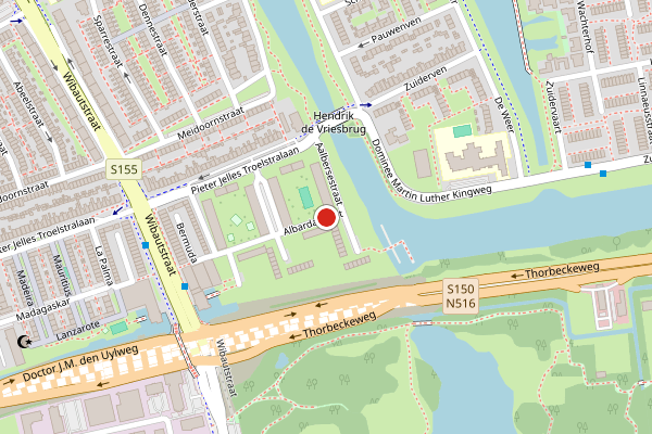 Brandweer-melding op Albardastraat, Zaandam op 9 mei, kaart-overzicht