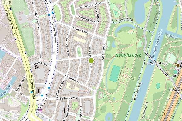 Ambulance-melding op Hazelaarstraat, Amsterdam op 9 mei, kaart-overzicht