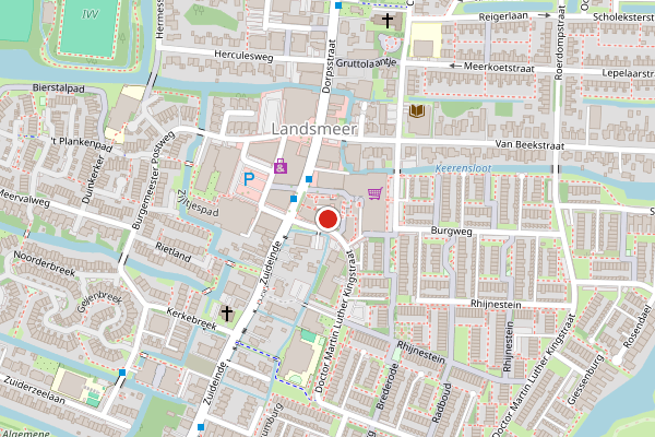 Brandweer-melding op Nieuwe Gouw, Landsmeer op 15 juli, kaart-overzicht