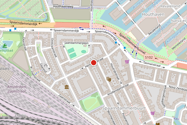 Brandweer-melding op Hembrugstraat, Amsterdam op 9 mei, kaart-overzicht