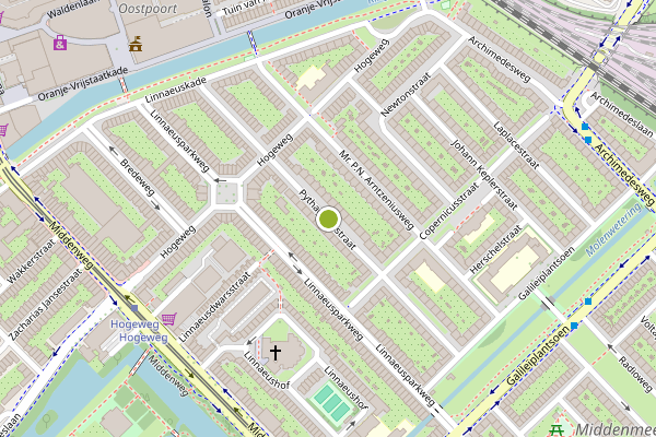 Ambulance-melding op Pythagorasstraat, Amsterdam op 15 juli, kaart-overzicht