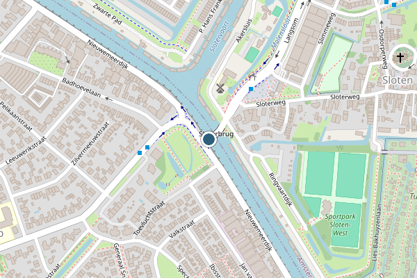 Politie-melding op Sloterbrug, Badhoevedorp op 14 juli, kaart-overzicht