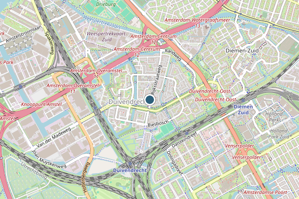 Politie-melding op Duivendrecht op 15 juli, kaart-overzicht