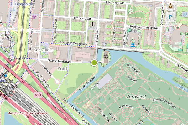 Ambulance-melding op Gaasterlandstraat, Amsterdam op 9 mei, kaart-overzicht
