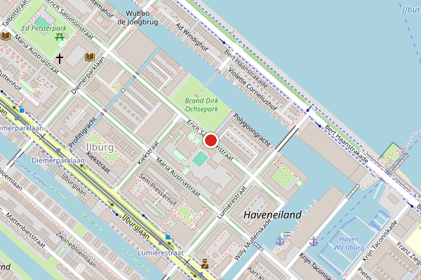 Brandweer-melding op Erich Salomonstraat, Amsterdam op 9 mei, kaart-overzicht