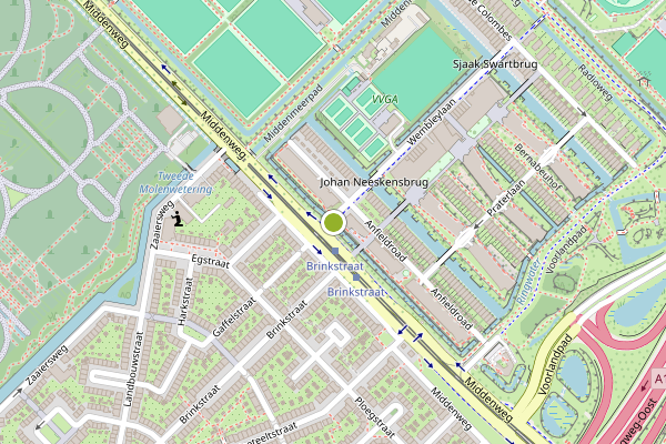 Ambulance-melding op Wembleylaan, Amsterdam op 15 juli, kaart-overzicht