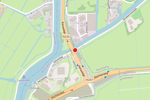 Brandweer-melding op Broekermeerdijk, Amsterdam op 15 juli, kaart-overzicht