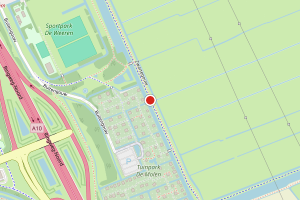Brandweer-melding op Zwartegouw, Amsterdam op 15 juli, kaart-overzicht