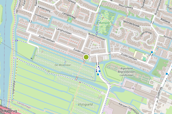 Ambulance-melding op Kaakberg, Landsmeer op 15 juli, kaart-overzicht