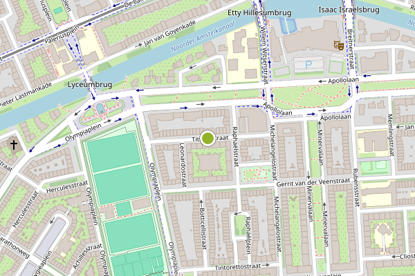 Ambulance-melding op Titiaanstraat, Amsterdam op 15 juli, kaart-overzicht