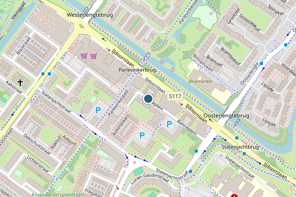 Politie-melding op Banneplein, Amsterdam op 16 juli, kaart-overzicht