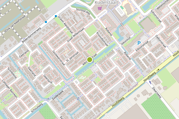 Ambulance-melding op Albrechtstraat, Kudelstaart op 16 juli, kaart-overzicht