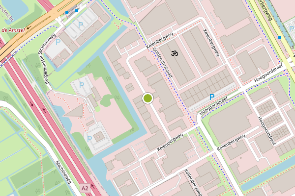 Ambulance-melding op Keienbergweg, Amsterdam op 16 juli, kaart-overzicht