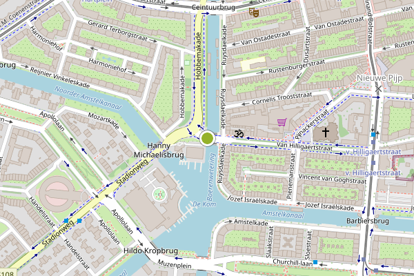 Ambulance-melding op 0406 Brug, Amsterdam op 16 juli, kaart-overzicht