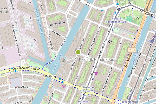 Ambulance-melding op Gillis van Ledenberchstraat, Amsterdam op 16 juli, kaart-overzicht