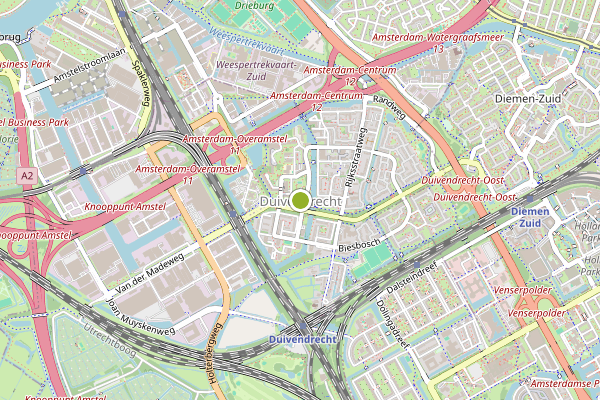 Ambulance-melding op Holterbergweg Amsterdam-, Duivendrecht op 16 juli, kaart-overzicht