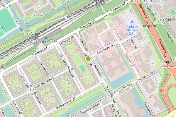 Ambulance-melding op Dantestraat, Amsterdam op 16 juli, kaart-overzicht