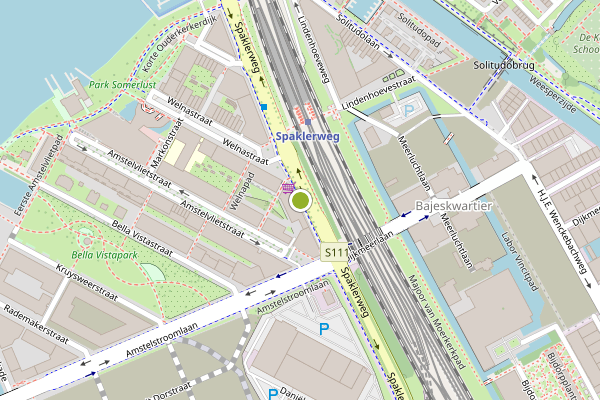Ambulance-melding op Spaklerweg, Amsterdam op 16 juli, kaart-overzicht