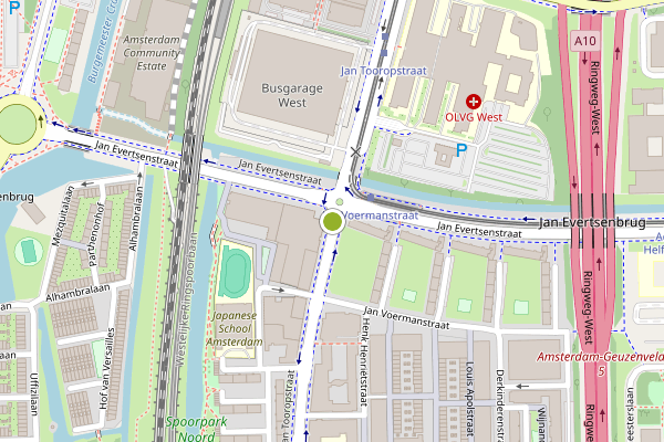 Ambulance-melding op Jan Tooropstraat, Amsterdam op 16 juli, kaart-overzicht