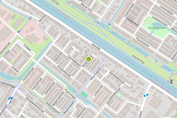 Ambulance-melding op Rozenstraat, Badhoevedorp op 16 juli, kaart-overzicht