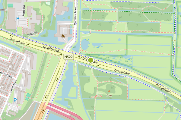 Ambulance-melding op Oranjebaan, Amstelveen op 9 mei, kaart-overzicht
