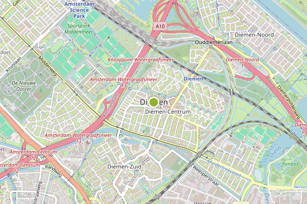 Ambulance-melding op Pater Pirestraat, Diemen op 9 mei, kaart-overzicht