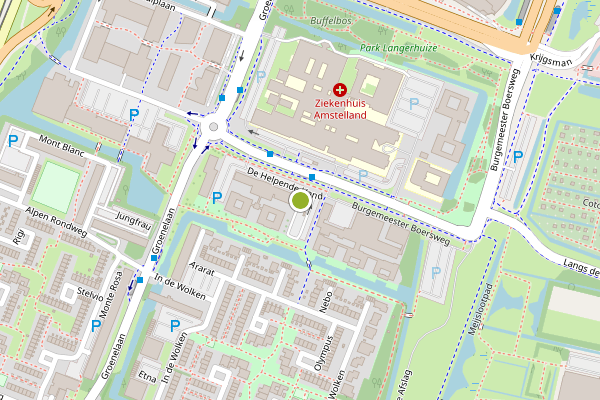 Ambulance-melding op De Helpende Hand, Amstelveen op 16 juli, kaart-overzicht