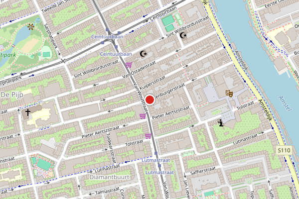 Brandweer-melding op Rustenburgerstraat, Amsterdam op 17 juli, kaart-overzicht